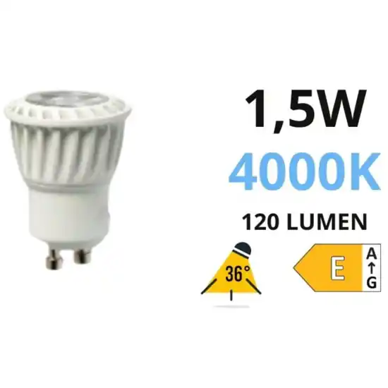 Isyluce lampadina led 1,5w gu10 35mm 4000k 120lm ottica 36 fp Sconto