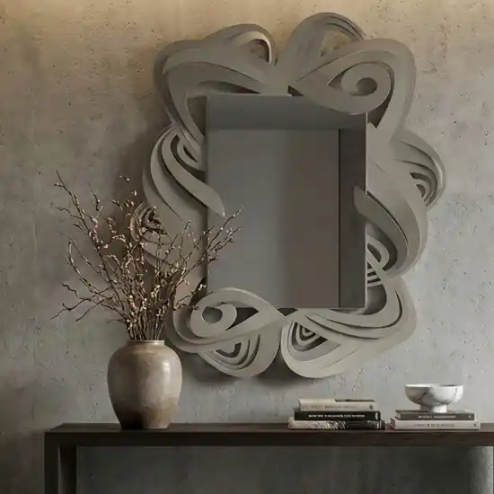 Specchio da parete design moderno in metallo per ingresso colore sabbia Quantità Limitata