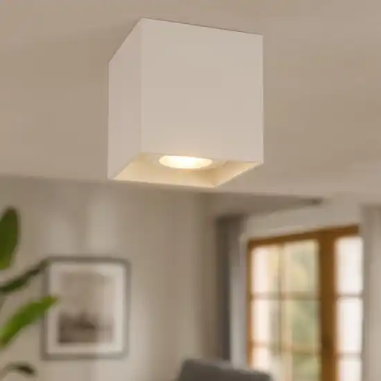Faretto da soffitto di metallo bianco quadrato Must-Have