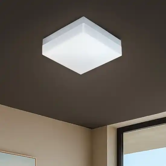 Eglo sonella plafoniera da esterno quadrata led 8w 3000k bianca Reso Gratuito