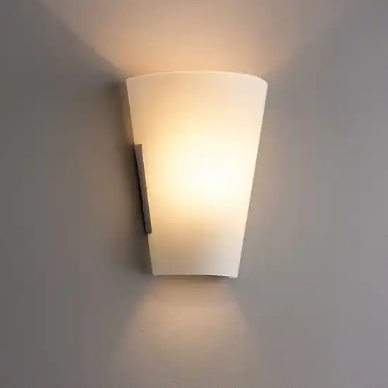 Applique a muro in vetro curvo bianco moderna Spedizione Espresso