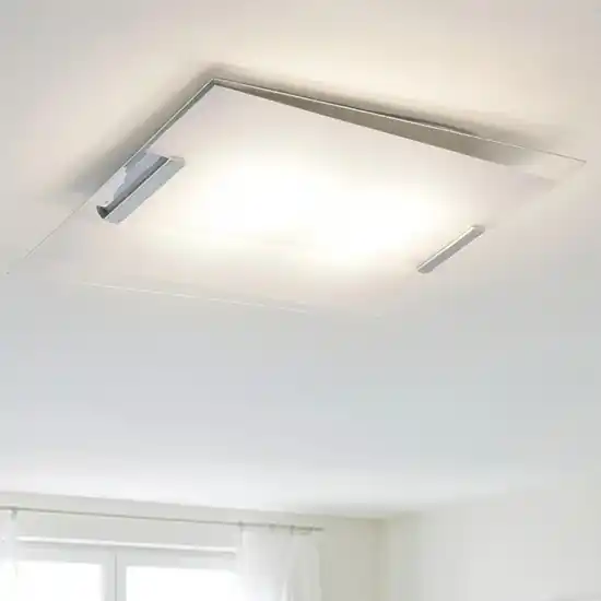 Super Prezzo Plafoniera moderna per cucina vetro rettangolare serigrafato bianco toplight