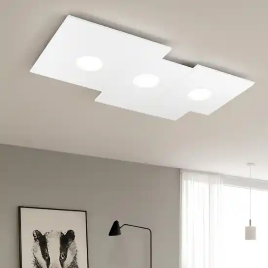 Top light plate plafoniera per cucina moderna squadrata bianca Non Perdere