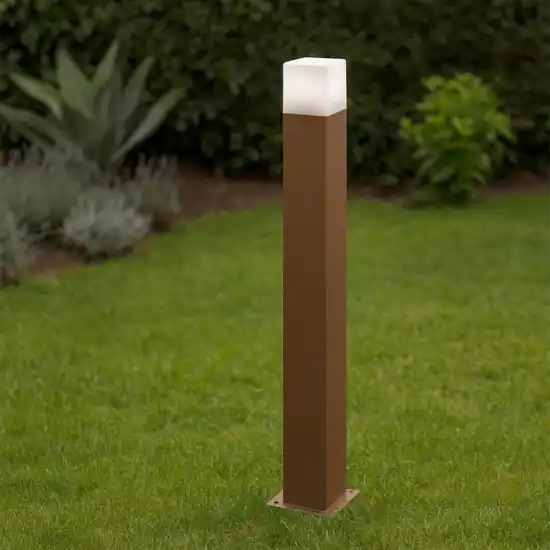 Lampione da esterno giardino quadrato marrone moderno gea luce Non Perdere