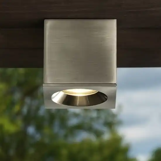 Faretto cubo per esterno da soffitto ip54 grigio nickel Affare