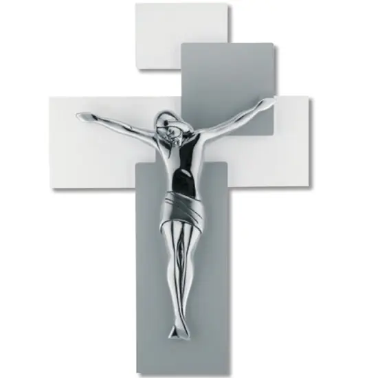 Ultimissimo Modello Crocifisso grigio argentato moderno 19x27 da parete bongelli preziosi