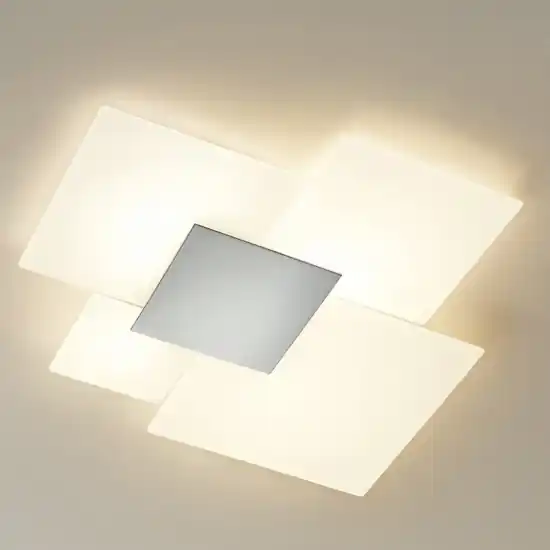 Più Venduto Shadow toplight plafoniera 70cm moderna da cucina vetro bianco cromo