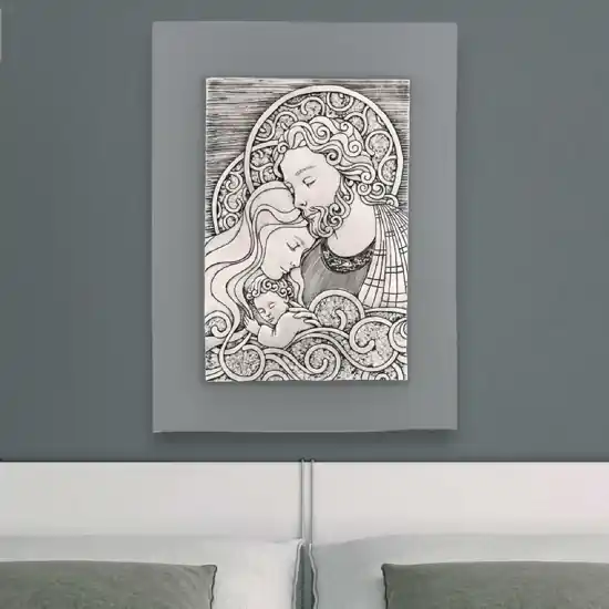 Bongelli preziosi capezzale 30x40 quadretto sacra famiglia grigio Di Tendenza