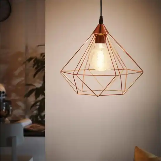 Lampada vintage a sospensione rame tarbes eglo Professionale