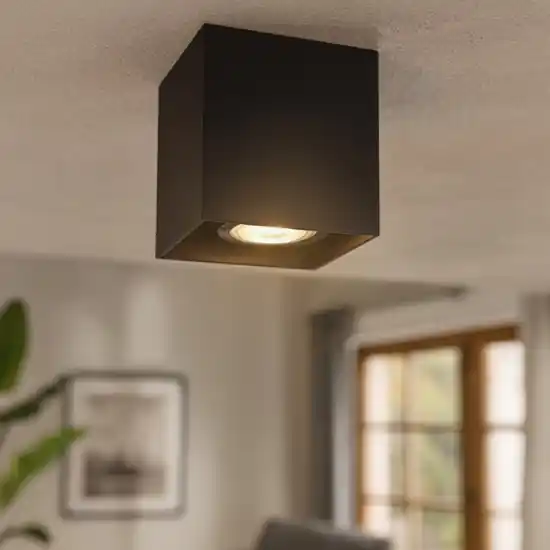 Scelto Dai Clienti Faretto cubo da soffitto nero quadrato
