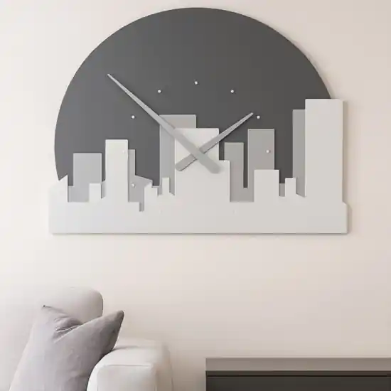 Più Venduto Orologio moderno da parete legno bianco grigio