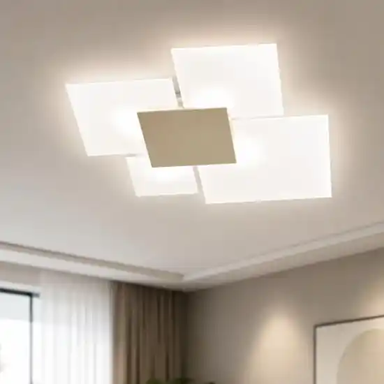 Nuovo Arrivo Toplight upgrade sabbia plafoniera moderna vetro bianco