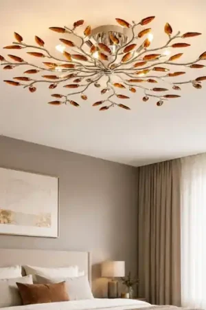 Promozione Esclusiva Plafoniera per camera da letto affralux da salone oro cristalli ambra