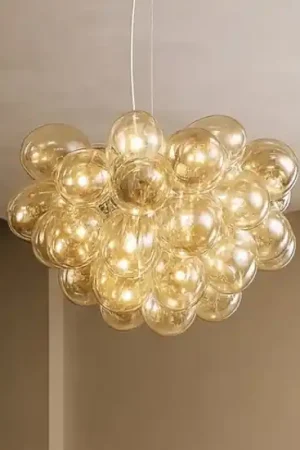 Acquista Ora Maytoni lampadario grappolo balbo vetri ambra trasparenti per soggiorno