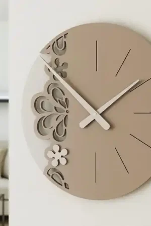 A Buon Prezzo Orologio rotondo da parete design moderno legno caffelatte