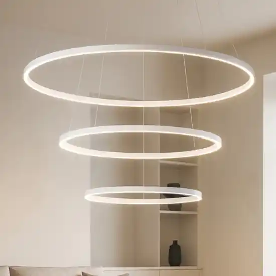 Aluring lampadario bianco moderno led 3000k tre anelli Esclusivo