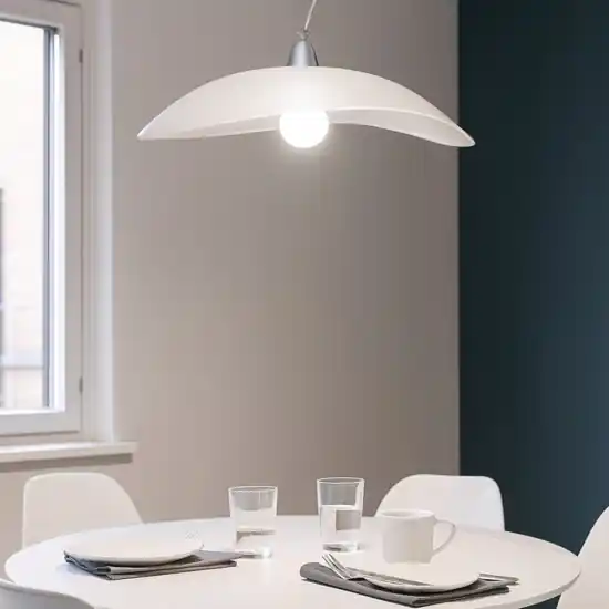 Lampadario per cucina moderna vetro bianco design Sconto