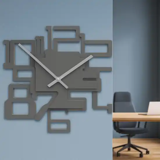 Orologio moderno da muro legno colore grigio quarzo Popolare