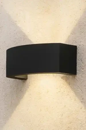 Applique curva per esterno grigio scuro luce indiretta e27 led Super Prezzo