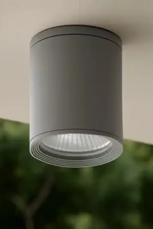 Super Prezzo Faretto da tetto per esterno ip44 cilindro metallo grigio scuro 220v gu10