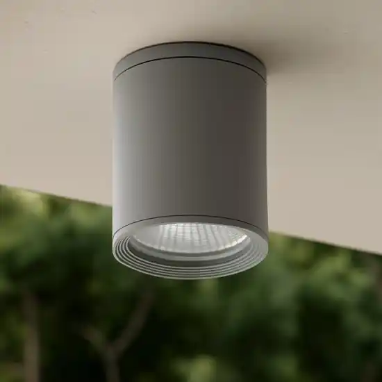Super Prezzo Faretto da tetto per esterno ip44 cilindro metallo grigio scuro 220v gu10
