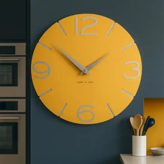 Orologio moderno da parete legno colore melone Acquista Ora