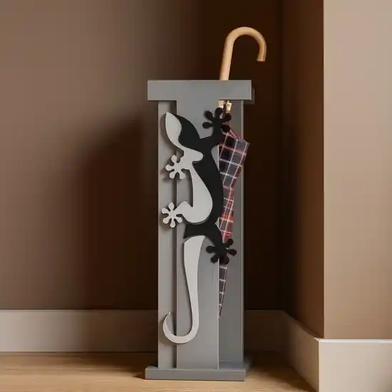 Offerta Lampo Portaombrelli moderno geko legno nero