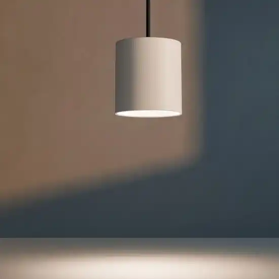 Lampada a sospensione cilindro corto bianco pendente per isola Novità