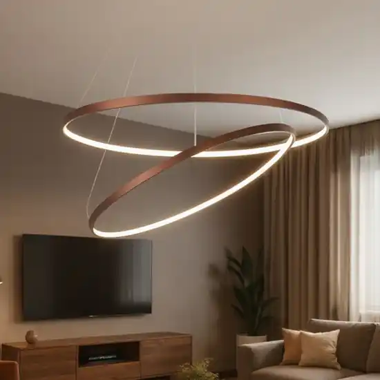 Super Prezzo Lampadario moderno cerchi led 3000k marrone per soggiorno