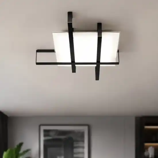 Plafoniera nera moderna per cucina top light cross rettangolare Consegna Rapida