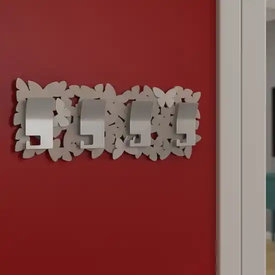 Bestseller Appendiabiti moderno da parete farfalle legno colore tortora