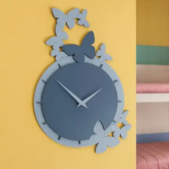 Occasione Imperdibile Orologio da parete farfalle legno colore carta da zucchero