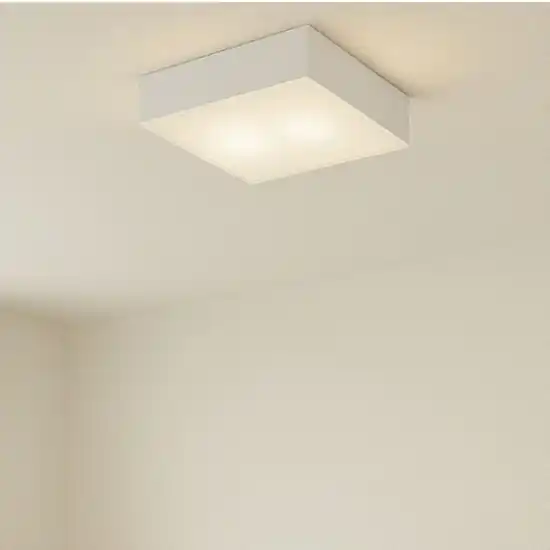 Plafoniera per cucina moderna quadrata vetro bianco lucido Super Prezzo