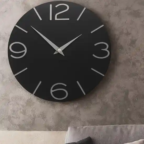 Offerta Speciale Orologio da muro moderno legno nero rotondo