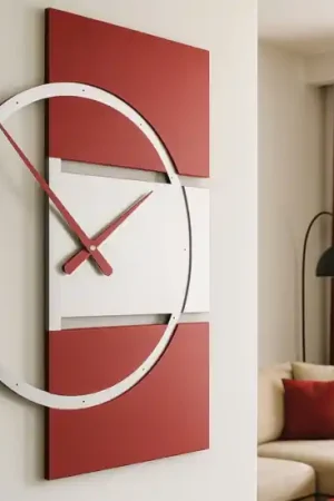 Adam orologio da parete moderno legno rosso rubino Scelto Dai Clienti