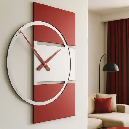 Adam orologio da parete moderno legno rosso rubino Scelto Dai Clienti