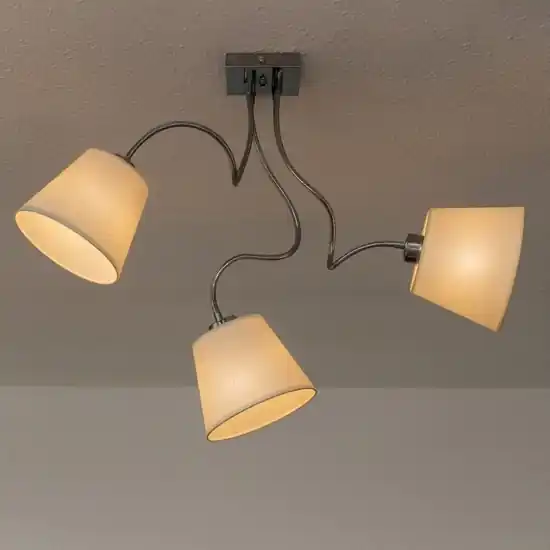 Plafoniera moderna 3 bracci flessibili paralumi pergamena beige Offerta Limitata