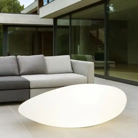 Lampada sasso da terra per giardino 62cm moderna bianca Offerta Lampo