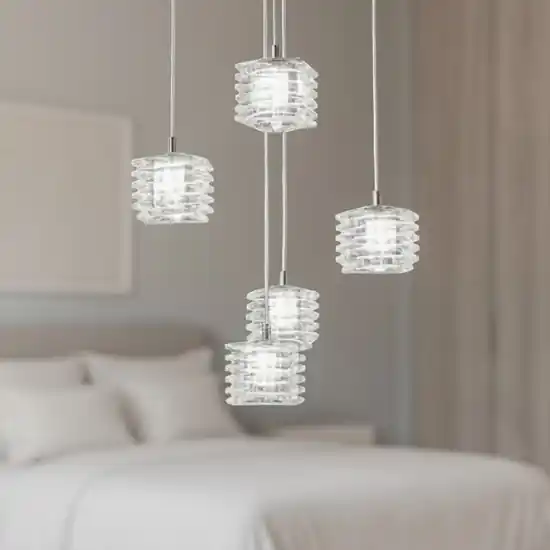 Lampadario stanza da letto vetri top light rubik Occasione