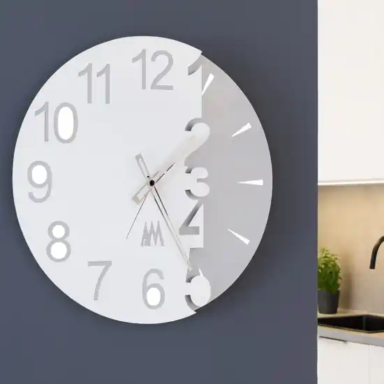 Quantità Limitata Orologio da parete rotondo 50cm moderno bianco neve grigio