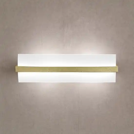Applique da parete extra large legno foglia oro wood top light Sconto