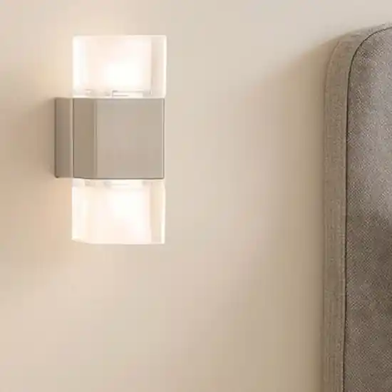 Occasione Applique da comodino con interruttore grigio cubi vetro led fp