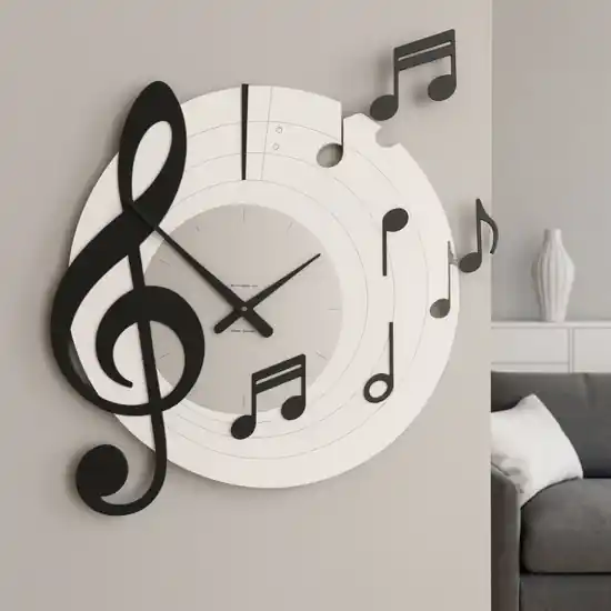 Orologio da parete musicale legno nero grigio Prezzo Basso