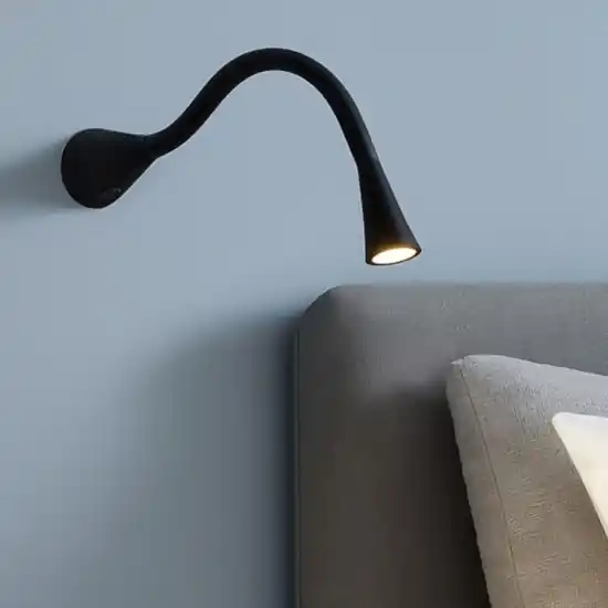 Direttamente Dal Produttore Applique led 2w 3000k orientabile nero con interruttore linea light snake w1