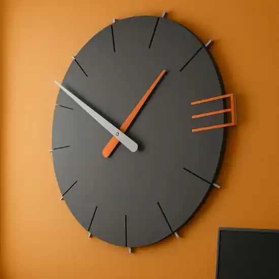 Mike orologio da parete moderno legno colore grigio quarzo Occasione