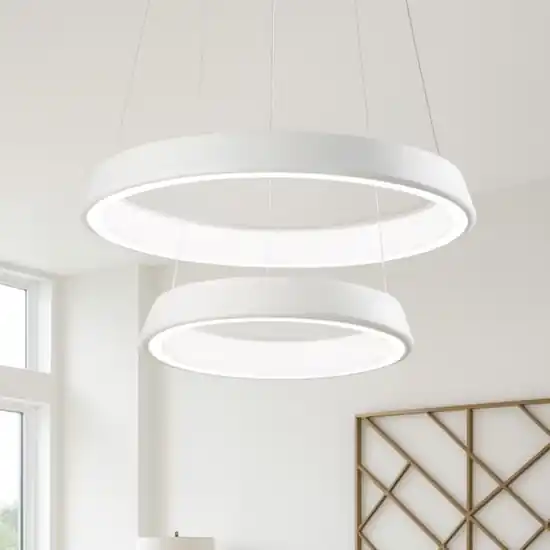 Affralux anelli diodi lampadario led 54w 3200k particolare bianco moderno Compra Adesso