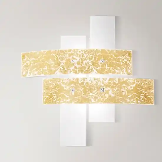 Esclusivo Plafoniera moderna gea luce lara vetri bianco oro