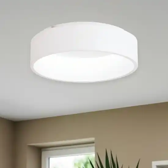 Eglo marghera plafoniera cucina 45cm 25w 3000k dimmerabile bianco moderna rotonda Offerta