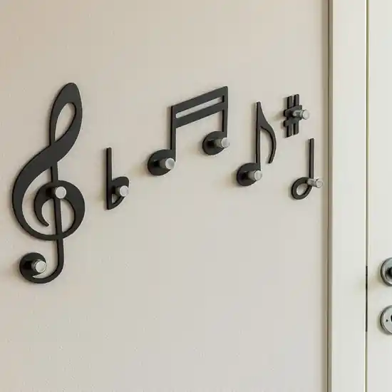 Promo Stagionale Appendiabiti da parete design musicale verdi nero