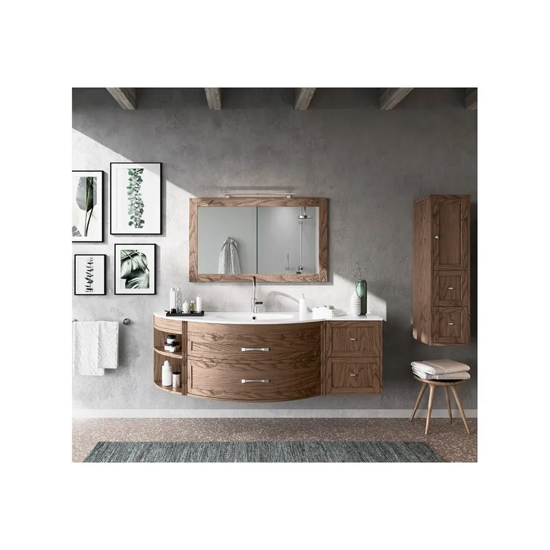 Quantità Limitata EBAN Gloria mobile bagno in legno con cassetti e vano a giorno
